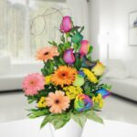 Arreglo de Rosas Arcoiris 01