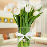 Jarrón 10 Tulipanes Blancos