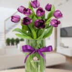 Jarrón 10 Tulipanes Morados