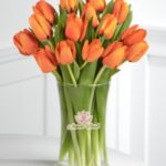 Jarrón 15 Tulipanes Naranjas