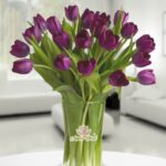 Jarrón 20 Tulipanes Morados