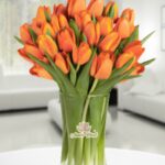 Jarrón 20 Tulipanes Naranjas