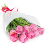 RAMO 10 TULIPANES ROSADOS