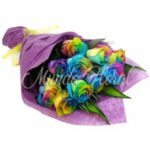 Ramo 12 Rosas arcoiris